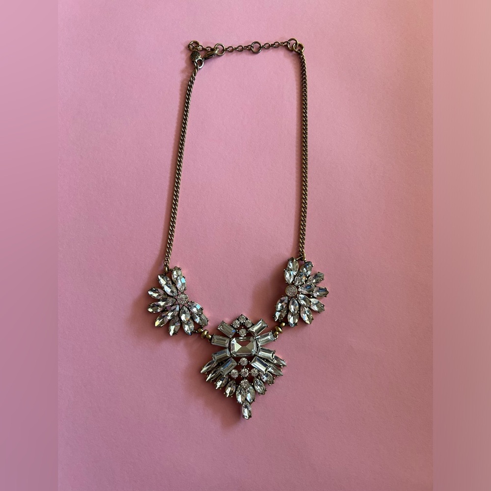 J. Crew Gold Rhinestone Necklace - Picture 2 of 12